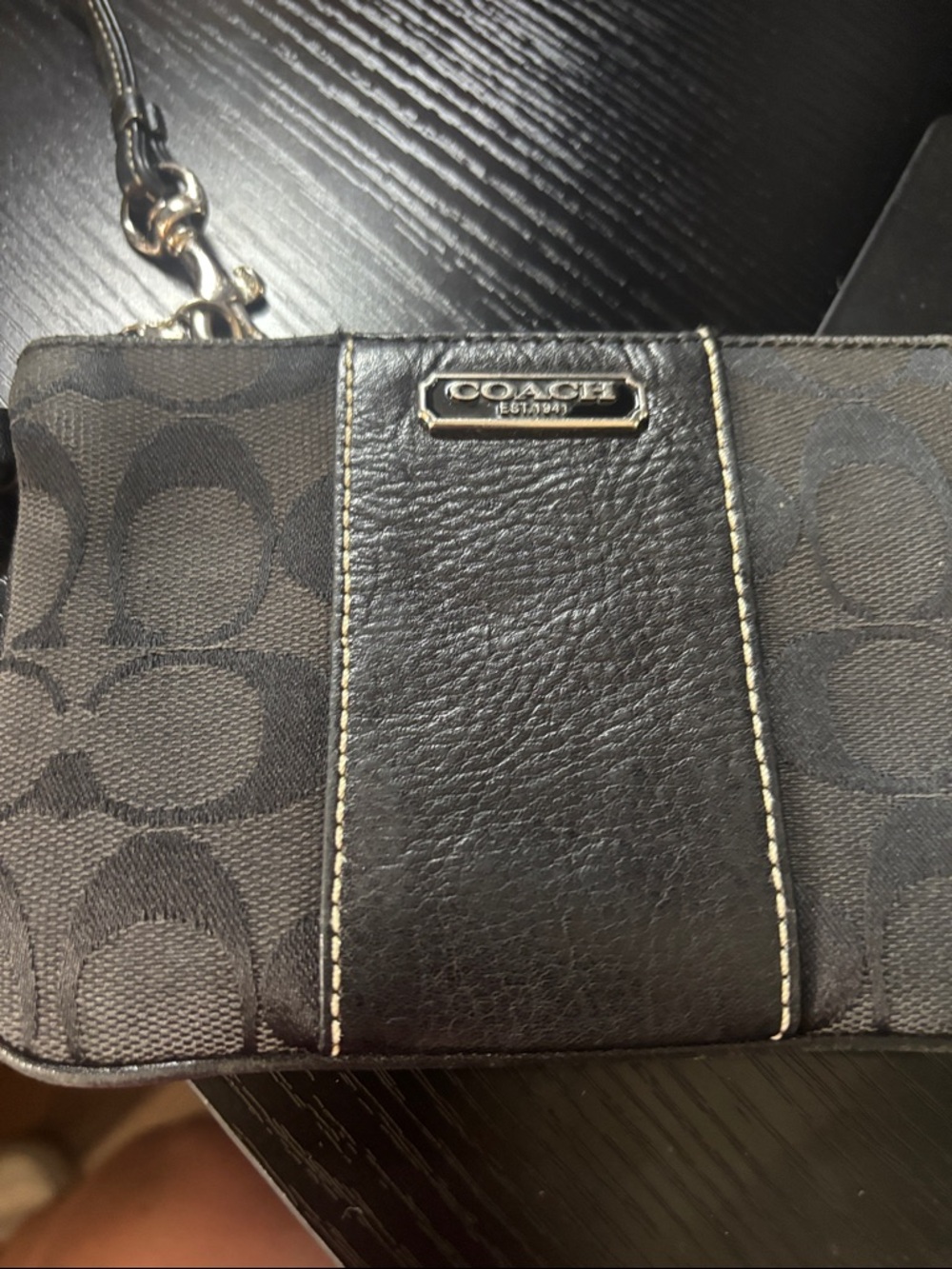 Coach Black Signature Canvas Crossbody Wristlet - Picture 14 of 14